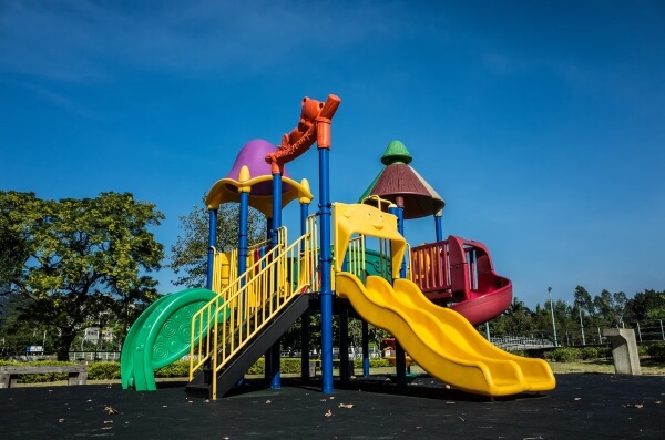 A commercial playground like this one can be safe with the right surfacing.