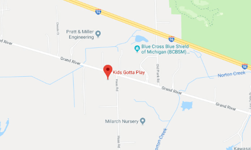 Google Map image of New Hudson, MI, Kids Gotta Play location